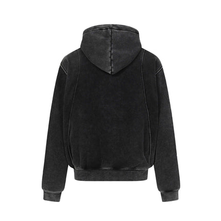 Washed Distressed Hoodie - Loose Fit