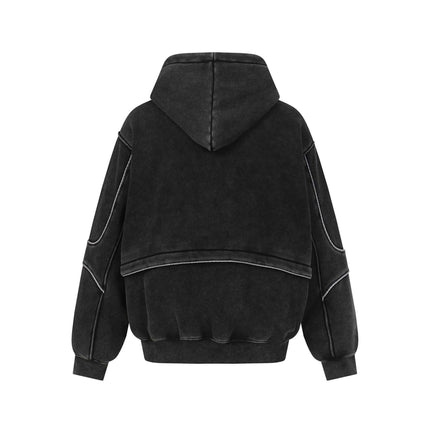 Tape Patchwork Hoodie - Loose Fit