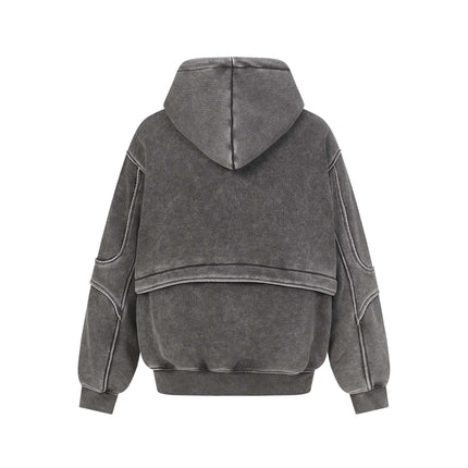Tape Patchwork Hoodie - Loose Fit
