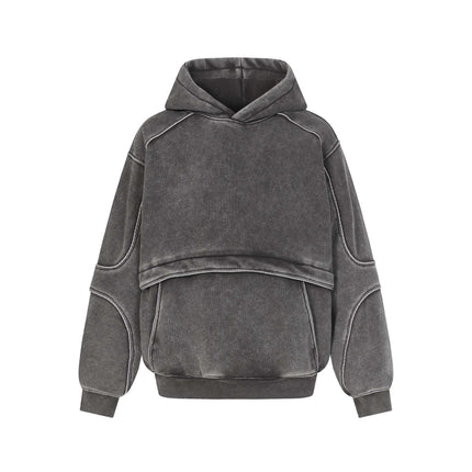 Tape Patchwork Hoodie - Loose Fit