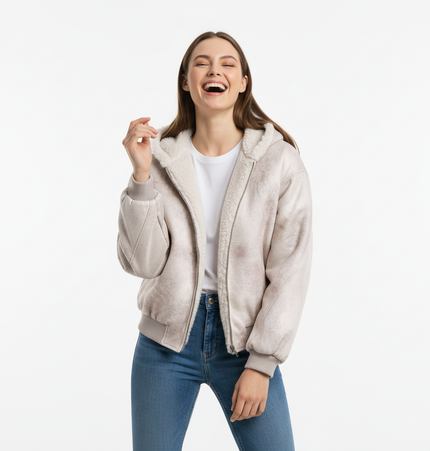 Crack Pattern Leather Jacket – Loose Fit