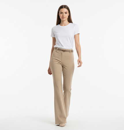 Micro Flared Pants with Waistband