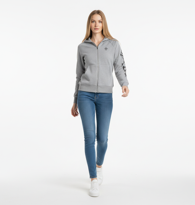 Vintage Gothic Zip-Up Hoodie – Slim Fit