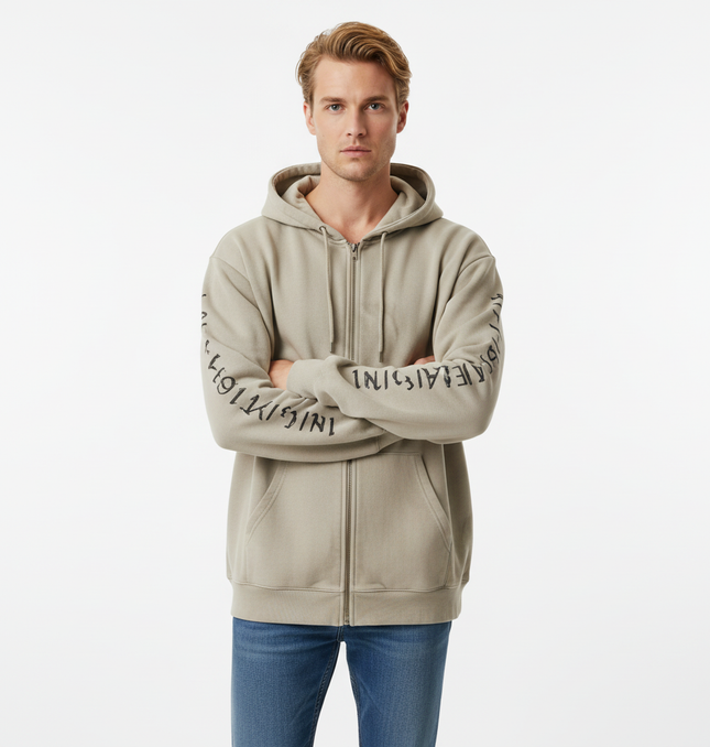 Retro Patchwork Zip Up Hoodie – Loose Fit