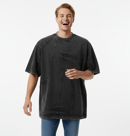 Retro Tie-Dye Spliced TShirt – Loose Fit