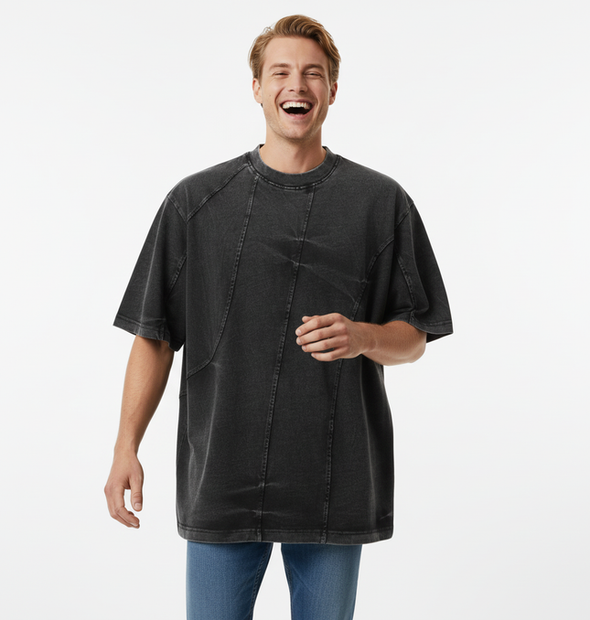 Retro Tie-Dye Spliced TShirt – Loose Fit