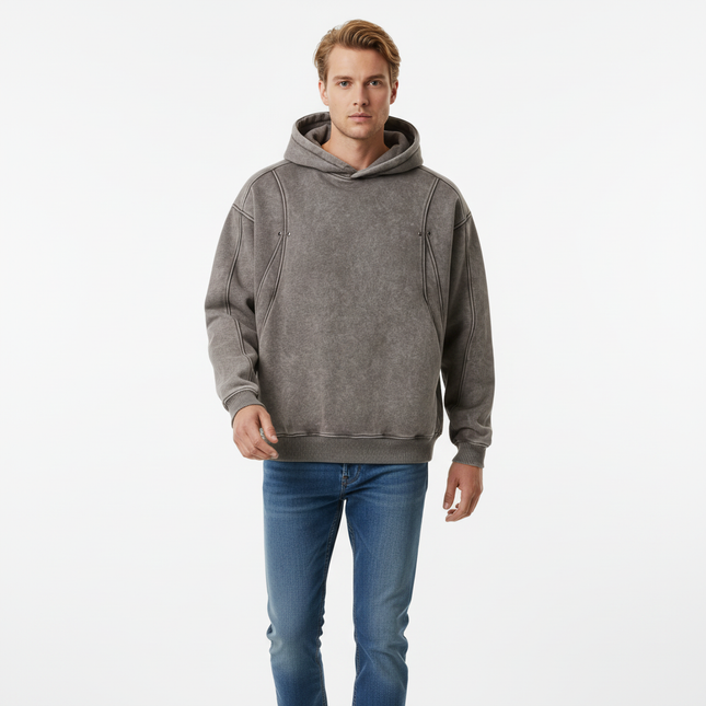 American Retro Washed Hoodie – Loose Fit