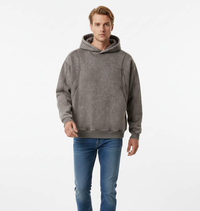 American Retro Washed Hoodie – Loose Fit