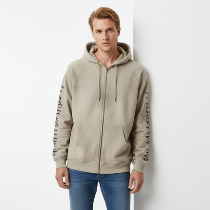 Retro Patchwork Zip Up Hoodie – Loose Fit