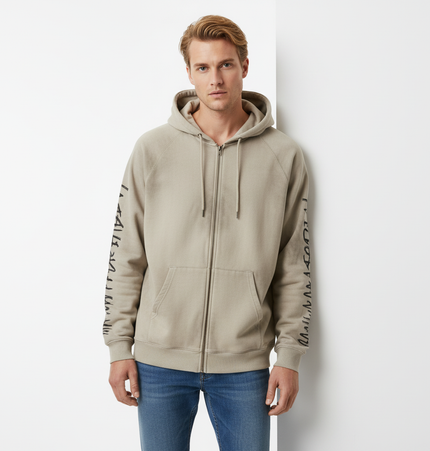 Retro Patchwork Zip Up Hoodie – Loose Fit