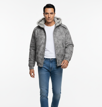 Hooded Fur Collar Jacket – Loose Fit