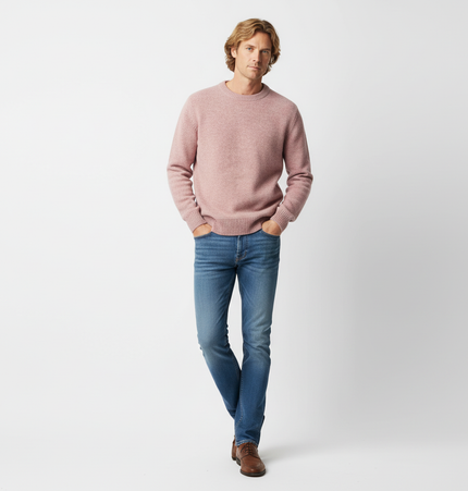 Semi-High Neck Simple Knit Sweater