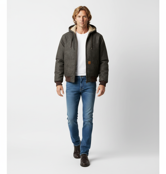 Thick Suede Hooded Jacket – Street Style