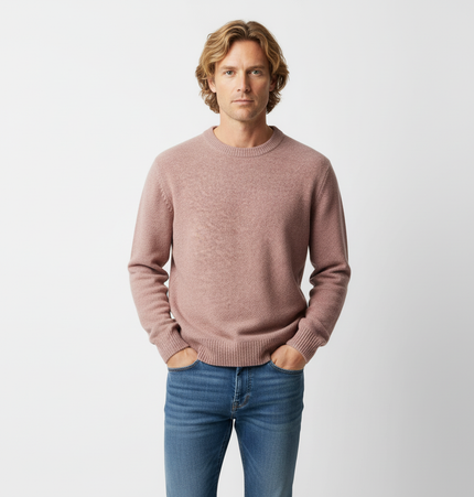 Semi-High Neck Simple Knit Sweater
