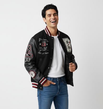 Heavy Embroidery Baseball Jacket – Thick Fit