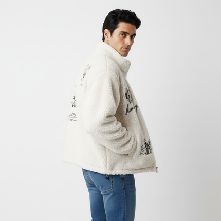 Casual Cartoon Lamb Fleece Jacket