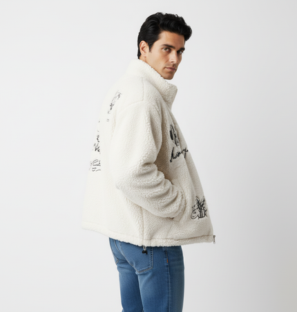 Casual Cartoon Lamb Fleece Jacket