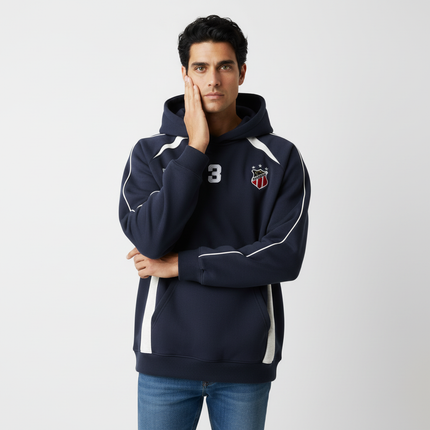 Retro Street Fit Blue and Black Hoodie