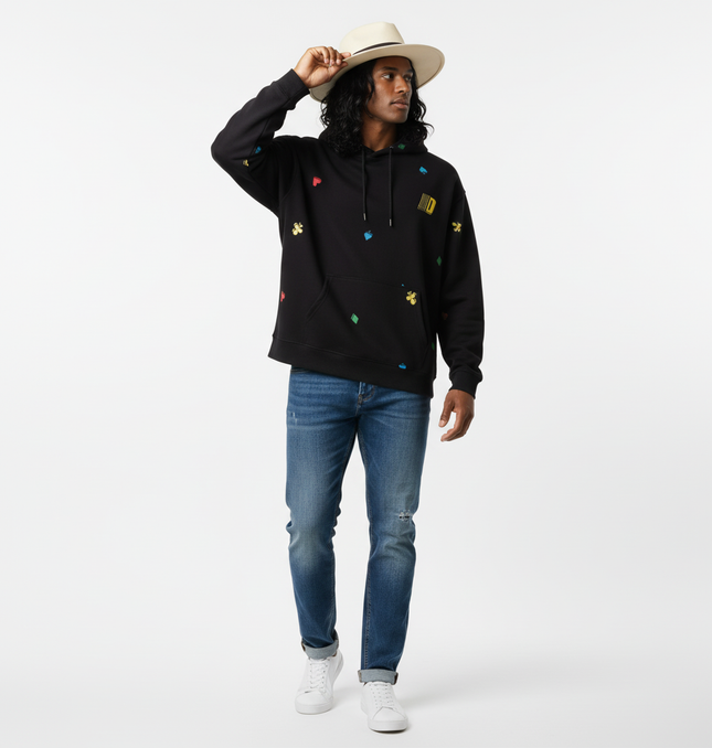 Casual Fit Plum Blossom Retro Hoodie