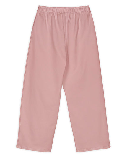 Grozavu Blush Wide-Leg Pants in 300 g/m² cotton stretch, back view