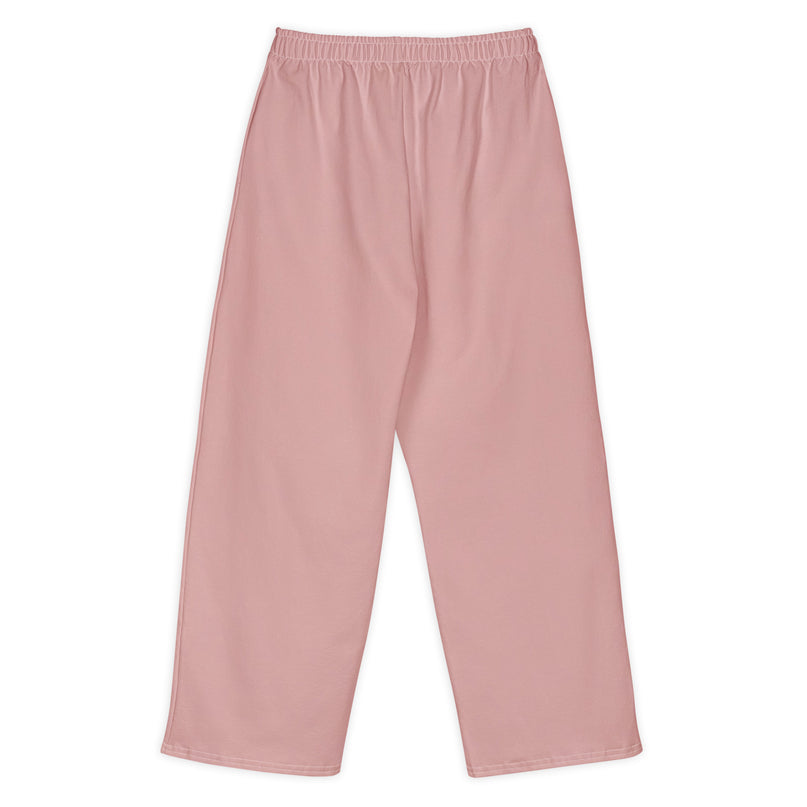 Grozavu Blush Wide-Leg Pants in 300 g/m² cotton stretch, back view