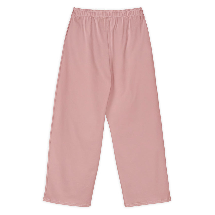 Grozavu Blush Wide-Leg Pants in 300 g/m² cotton stretch, back view