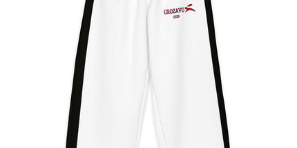 Grozavu wide-leg pants in 300 g/m2 cotton stretch, adjustable waist