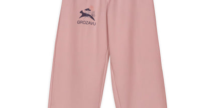 Grozavu Blush Wide-Leg Pants in 300 g/m² cotton stretch, front view