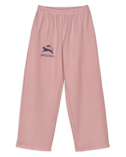 Grozavu Blush Wide-Leg Pants in 300 g/m² cotton stretch, front view