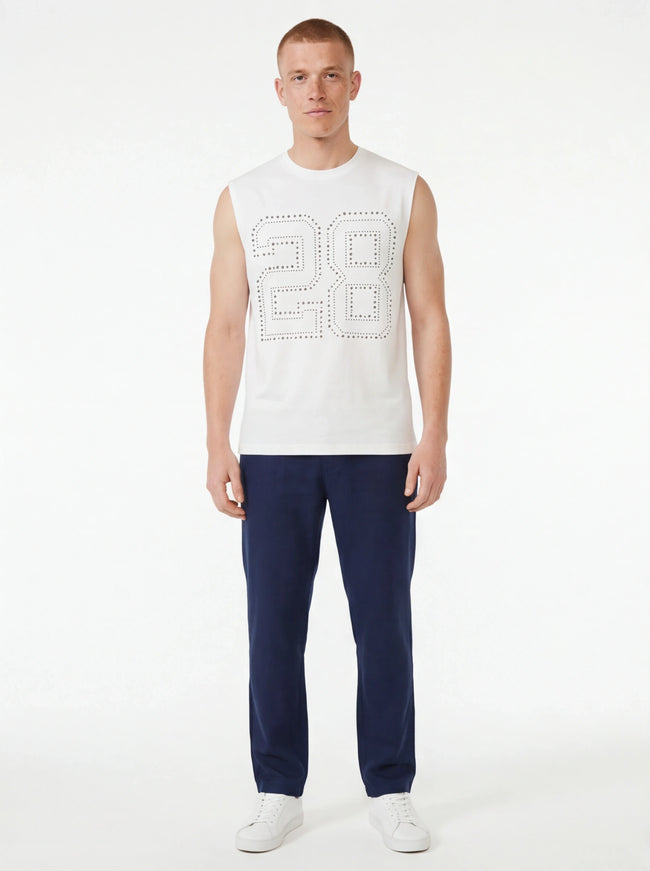 Must-Have canotta estiva senza maniche con numero in strass