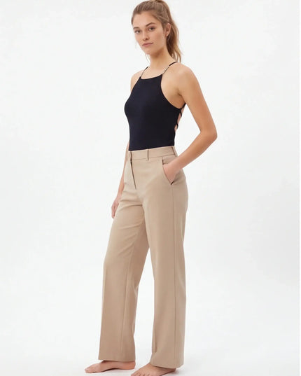 Maison Grozavu Sable Tank Loom in signature tone — front view showing the seamless shoulder transition