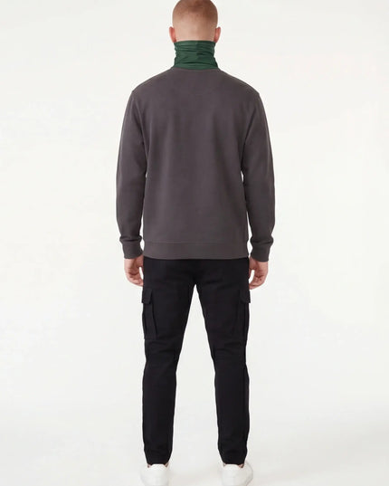 Rear view of the Maison Grozavu Lightweight Sand Neck Gaiter in gaiter — showing the sleek silhouette.