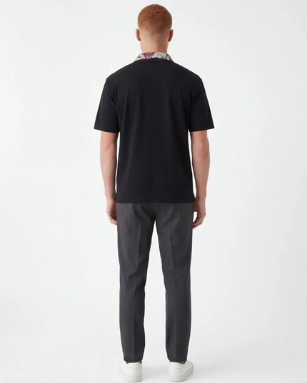 Maison Grozavu Refined Basalt Shirt in signature tone — front view showing the reinforced stitching on the hem