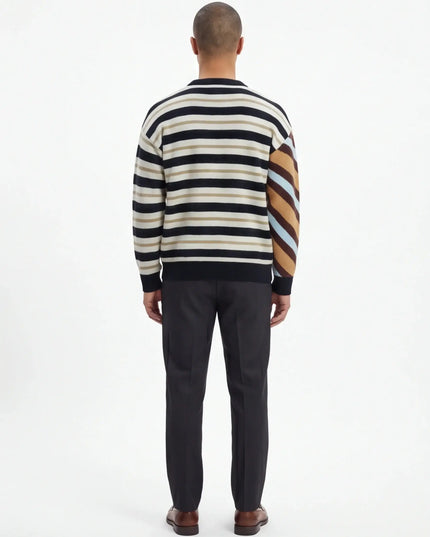 Maison Grozavu Formidable Obsidian Crewneck in signature tone — front view showing the premium woven texture