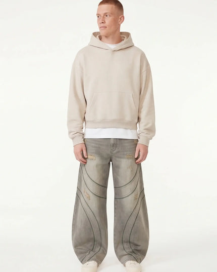 Chalk Denim Profile — three-quarter view showing the silhouette from the front-left angle in neutral