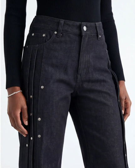 Maison Grozavu Ultra Soft Premium Jeans lifestyle — left profile walk