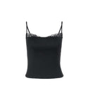Patchwork Lace Camisole Top – Slim Fit in black with delicate lace detailing, perfect for elegant and casual outfits.