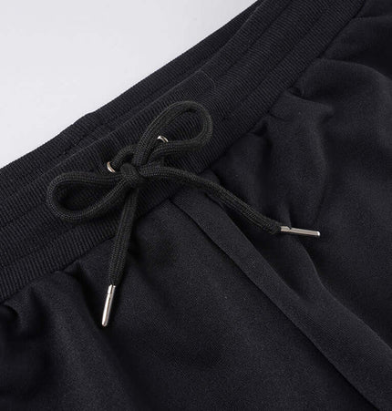 Close-up of the waistband and drawstring of Black Sport Casual Pants – Loose Fit for women.
