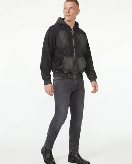 Maison Grozavu Onyx Crewneck Volume in signature tone — front view showing the seamless shoulder transition