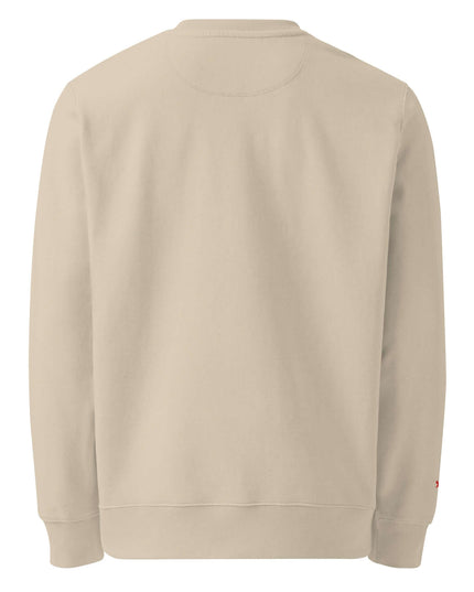 Grozavu Brushed Fleece Crewneck in 350 g/m² organic cotton, Desert Dust, back