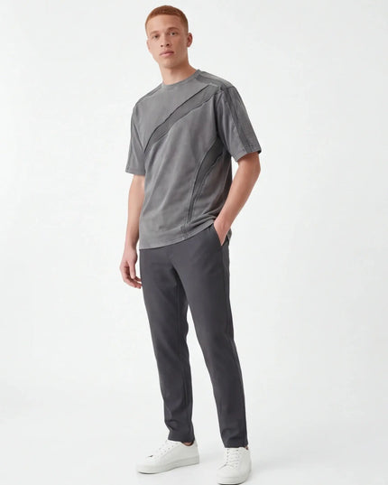 Front view of the Maison Grozavu Ivory Tee Structure in shirt — showing the effortless drape.