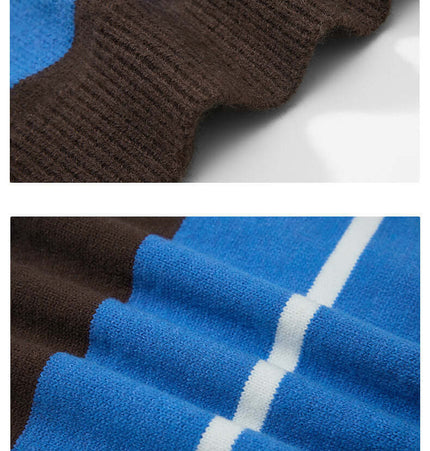 Casual Two-Piece Knitwear with Collar details, showing collar, fabric texture, and layered design.