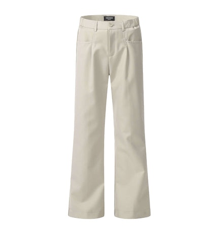 Classic Straight Pants – Slimming Fit in light beige with wrinkle-free finish and modern straight-leg cut.