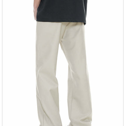 Classic Straight Pants – Slimming Fit worn by a person from behind, showcasing a modern straight-leg cut in a light color.