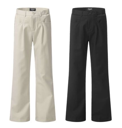 Classic Straight Pants – Slimming Fit in beige and black, featuring a modern straight-leg cut for a stylish look.