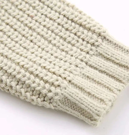 Contrast Cropped Knit Sweater – Slim Fit close-up detail showing ribbed sleeve texture and contrast design.