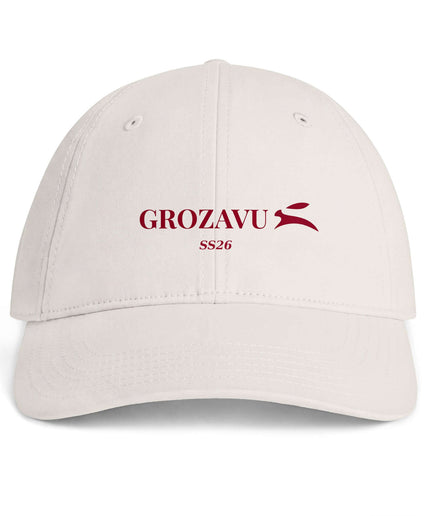 Grozavu low-profile cotton cap with classic curved peak and metal clasp