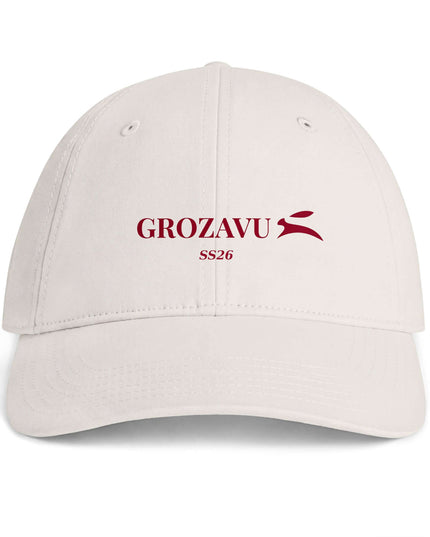 Grozavu low-profile cotton cap with classic curved peak and metal clasp