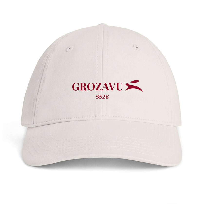 Grozavu low-profile cotton cap with classic curved peak and metal clasp