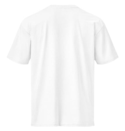 Back view of the Cotton Heritage MC1082 Premium Tee in white, showcasing its side-seamed construction and drop shoulder sleeves.